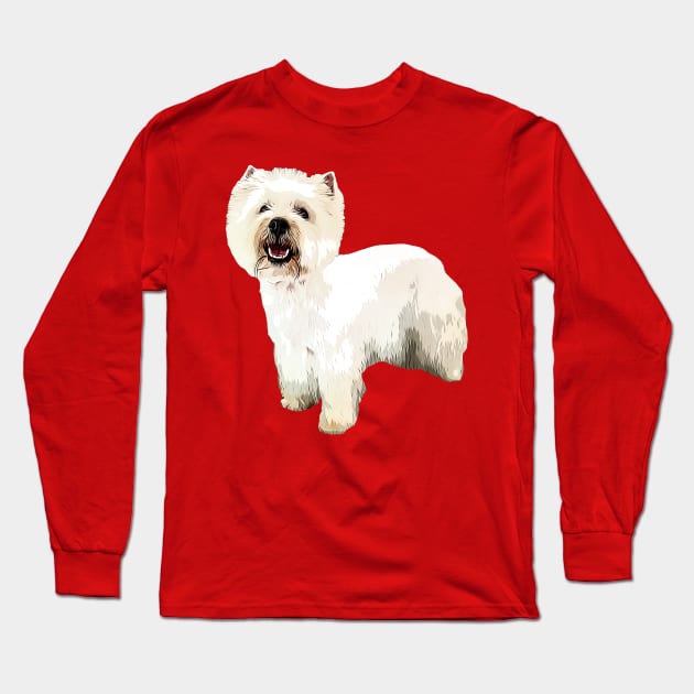 Westie West Highland Terrier Long Sleeve T-Shirt by Elarex